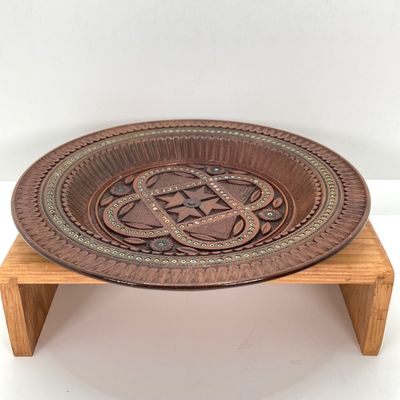 LOT 520: Vintage Carved Wood / Horn Collection - Poland Jewelry / Trinket Box, Panther and Catch All / Plate