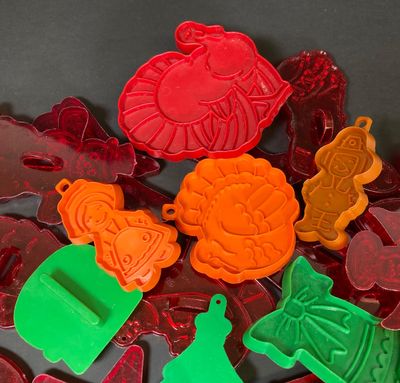 LOT 30: Holiday Kitchen Collection - Two Tier Tree Serving Plate, Metal and Plastic Cookie Cutters, Festivitree Bake Set and Storage...