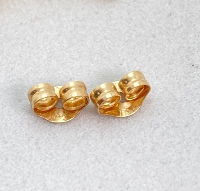 LOT 45: Gold Peridot / August Birthstone Pierced Earrings - 14KT, 0.3 GTW