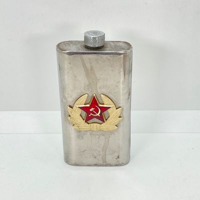 LOT 87: Vintage Bar Collection - Small Whiskey Sour Tray, Flask and Bottle Stoppers