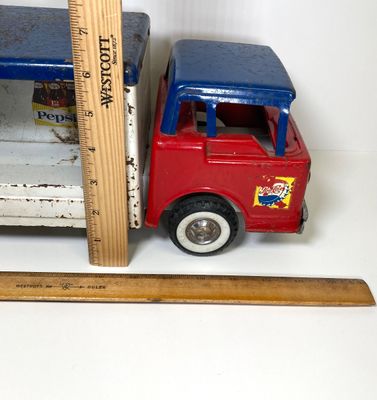 LOT 83: Vintage Toys - Metal Pepsi Delivery Truck with Radio Flyer Tricycle