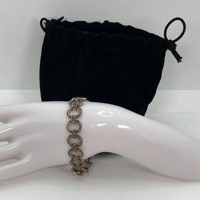 LOT 48: CW 925 Marcasite & Sterling Bracelet - 21.8 GTW, 7"