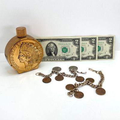 LOT 519: Vintage Collection - Three Series 1976 Two Dollar Bills / Paper Money with Consecutive Serial Number, Penny / Nickel Coin...