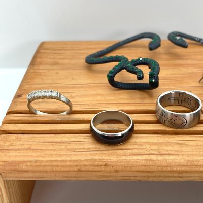 LOT 528: Assorted Rings (Wire Wrapped / Mood Style and More) with Snake Ear Cuff Set