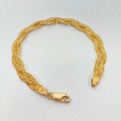 LOT 50: Italy Gold Braided Bracelet - 14KT, TW 6.8g