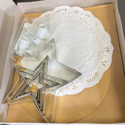 LOT 30: Holiday Kitchen Collection - Two Tier Tree Serving Plate, Metal and Plastic Cookie Cutters, Festivitree Bake Set and Storage...