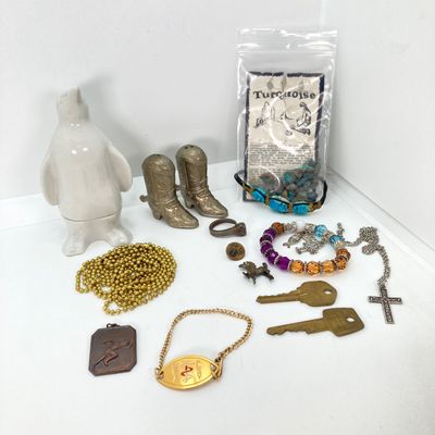 LOT 42: Large Vintage Assorted Jewelry / Craft / Repair and More Lot - Gold Filled Bracelet Included
