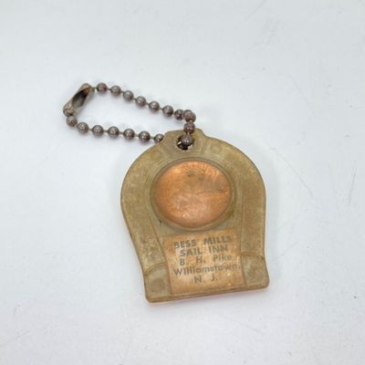LOT 533: Vintage Collection - Ireland Good Luck Small Pitcher, Made in England Annco Craft Gnome and Rabbit, Pony Shoe, Penny Keychain,...