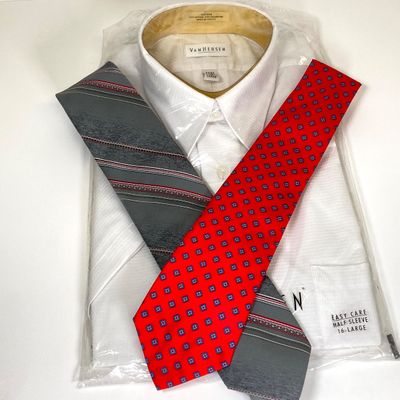 LOT 76: Men's Dress Shirts (Structure, Van Heusen, Architect) and Ties (Stafford, Ketch, Blair, Croft&Barrow) - Size M & L...