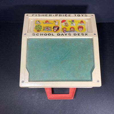 LOT 536: Vintage Fisher Price Educational / Toys - School Days Desk and Music Box TV