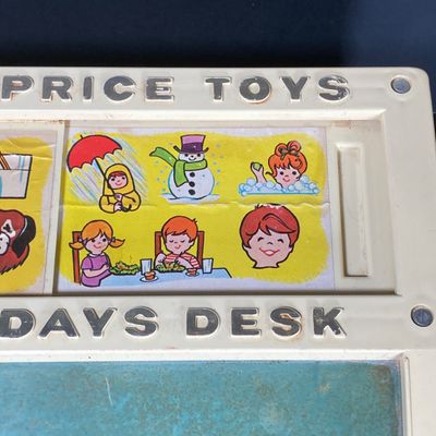 LOT 536: Vintage Fisher Price Educational / Toys - School Days Desk and Music Box TV
