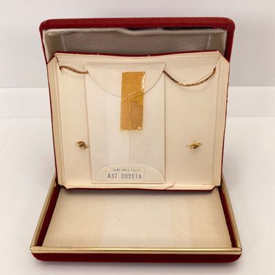 LOT 3: 14KT Gold Filled Necklace - 16" with Matching Pierced Earrings Set