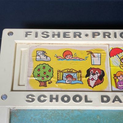 LOT 536: Vintage Fisher Price Educational / Toys - School Days Desk and Music Box TV