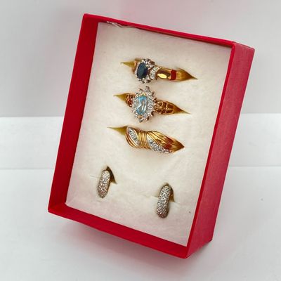 LOT 39: Large Collection of Assorted Jewelry - Sterling Earrings TW 7.3g, Napier Earrings, Fashion Rings and Pins