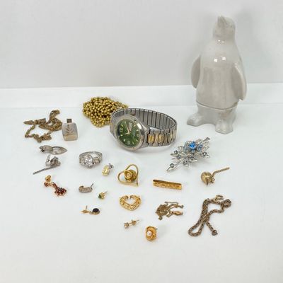 LOT 42: Large Vintage Assorted Jewelry / Craft / Repair and More Lot - Gold Filled Bracelet Included