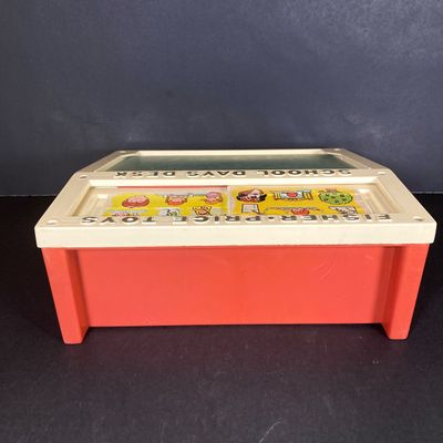 LOT 536: Vintage Fisher Price Educational / Toys - School Days Desk and Music Box TV