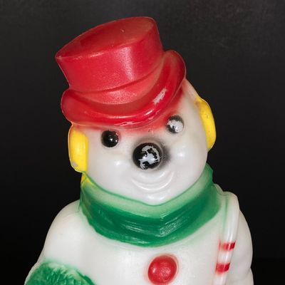LOT 80: Small Vintage Empire Plastic Corp 1968 Blow Mold Light Up Snowman