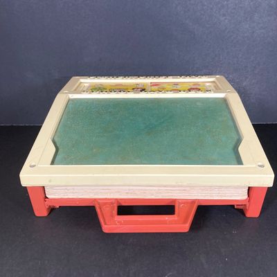 LOT 536: Vintage Fisher Price Educational / Toys - School Days Desk and Music Box TV