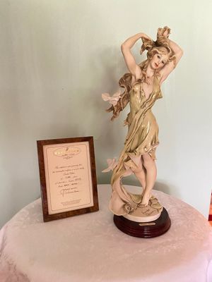 Giuseppe Armani limited edition figurine 'Aurora' featuring a draped woman with doves, complete with framed certificate of...