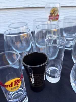 Sale Photo Thumbnail #399: Small wine in front are Riedel, captain in first mate are plastic all others glass
