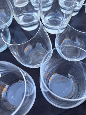 Sale Photo Thumbnail #398: Small wine in front are Riedel, captain in first mate are plastic all others glass
