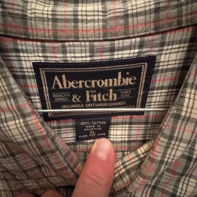 Vintage Abercrombie & Fitch Plaid Button-Down Shirt Size XL Made in Mauritius