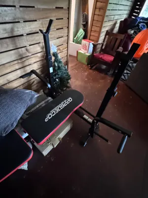 OPPSDECOR Adjustable Weight Bench with Barbell Rack