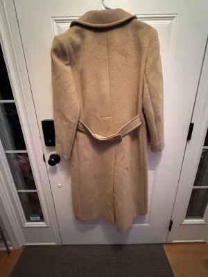 Vintage Pendleton Tan Wool Double-Breasted Long Overcoat Woman's XL