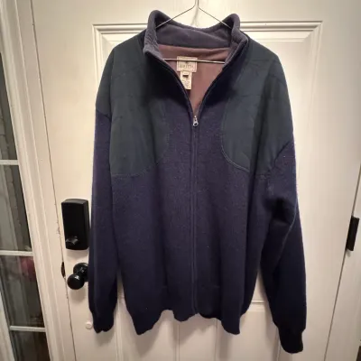 Beretta Wool Full-Zip Shooting Sweater Size XXL Navy Blue