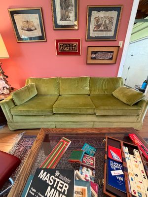 Sale Photo Thumbnail #404: Lime green velvet sofa