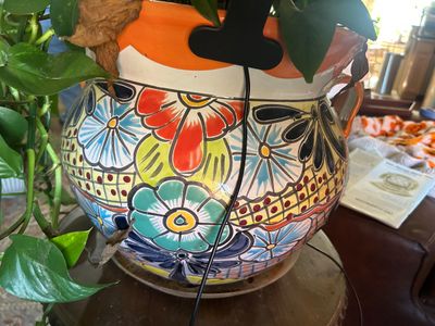 Sale Photo Thumbnail #258: Planter 14” Across x 13” T 
Plant stand is not included
