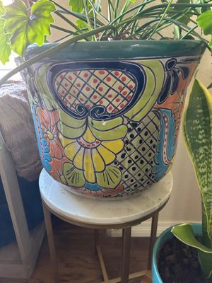 Sale Photo Thumbnail #249: Large planter is 12” T 16” across  
Plant stands are not included.