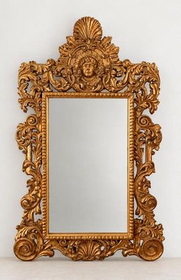 This decorative mirror is 4 ft. wide and 6” 9” tall