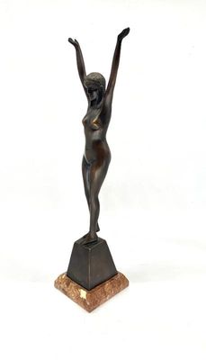 Vtg.D. H. Chiparus style bronze, unsigned.
