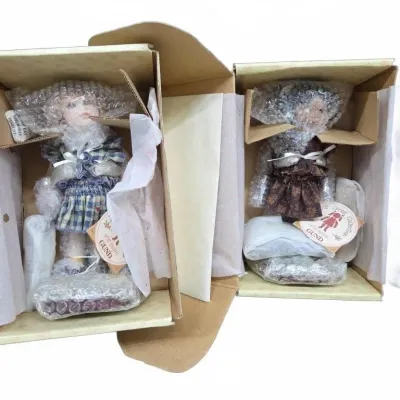 Pair of GUND Cabin Creek Collection artist-designed collectible dolls, original packaging with bubble wrap and tags included.