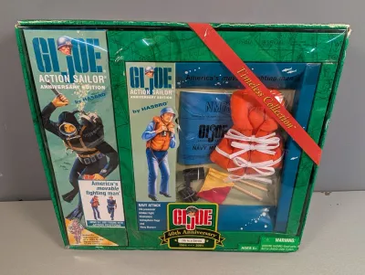 Sale Photo Thumbnail #261: G.I. Joe Action Sailor 40th Anniversary Edition box set by Hasbro, unopened in original packaging.