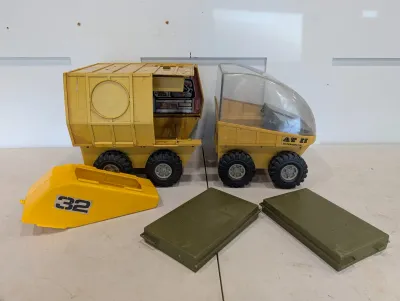 Sale Photo Thumbnail #492: Vintage G.I. Joe Adventure Team AP II Experimental plastic vehicle playset with accessories, circa 1970s.