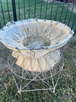 Sale Photo Thumbnail #63: A mid-century modern style LAUNDRY HAMPER