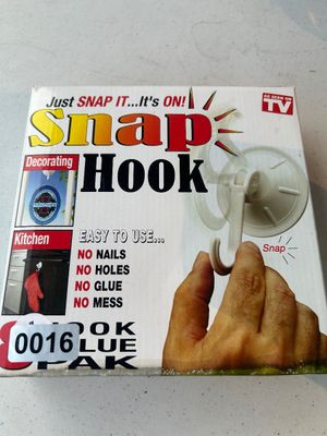 Sale Photo Thumbnail #16: New in original box, 'As Seen On TV' Snap Hook suction cup decorating hooks. Features lever-lock mechanism requiring no nails, holes, glue, or tools for hanging kitchen, bath, or holiday decorations.