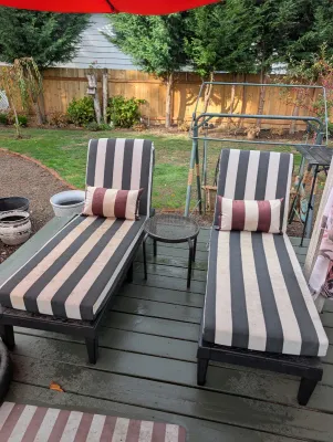 Sale Photo Thumbnail #28: Pair of outdoor lounge chairs
