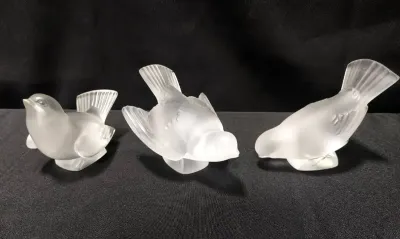 LALIQUE BIRD SET 