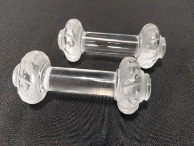 LALIQUE "ST. HUBERT" CRYSTAL KNIFE RESTS