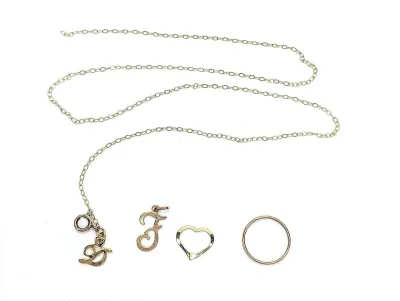 10K Charms and Oval Cable Chain