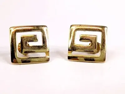 585 Geometric Greek Key Earrings