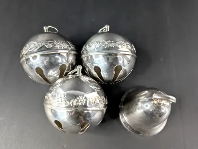 Wallace Silver Plated Annual Christmas Bells 1970s, Reed & Barton Bell