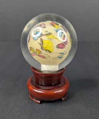 Butterfly Illustration set in Art Glass Globe 