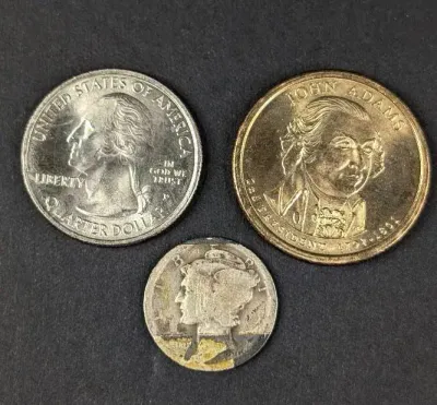 2013 Perry's Memorial Quarter, John Adams Dollar, Mercury Dime
