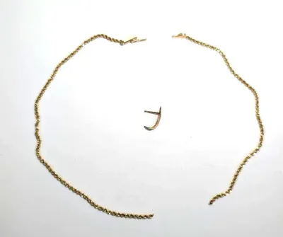 14K Broken Chain and 14K Earring