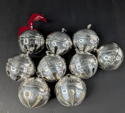 Wallace Silver Plated Annual Christmas Bells 1990s