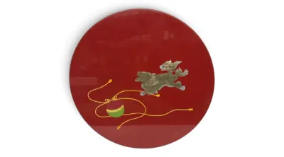 Sale Photo Thumbnail #33: Red lacquered wall plaque